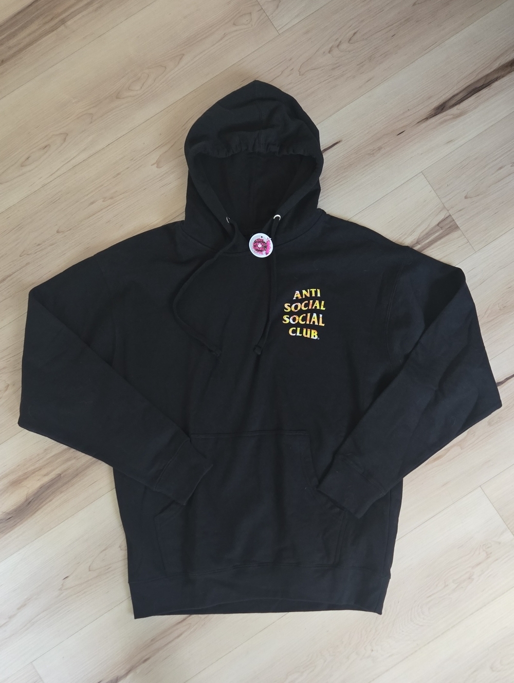 NWT Anti Social Social Club Hidden Message 8.0 Hoodie, Black, Size Large